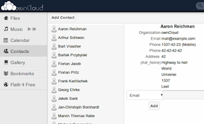 ownCloud contacts