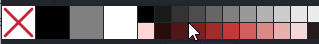 Scrolling through the palette, with pinned colors on the left