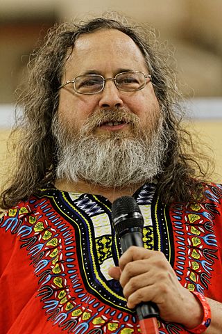Richard Stallman à la Fête de l'Humanité 2014 (par Thesupermat)