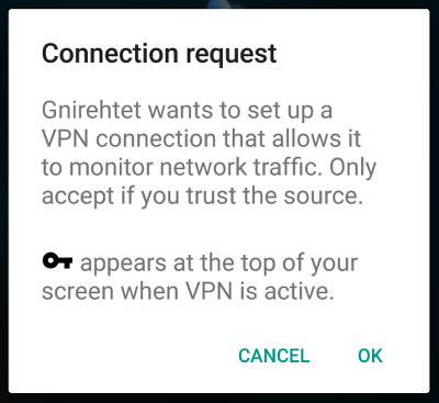 Source : https://raw.githubusercontent.com/Genymobile/gnirehtet/master/assets/request.jpg VPN request