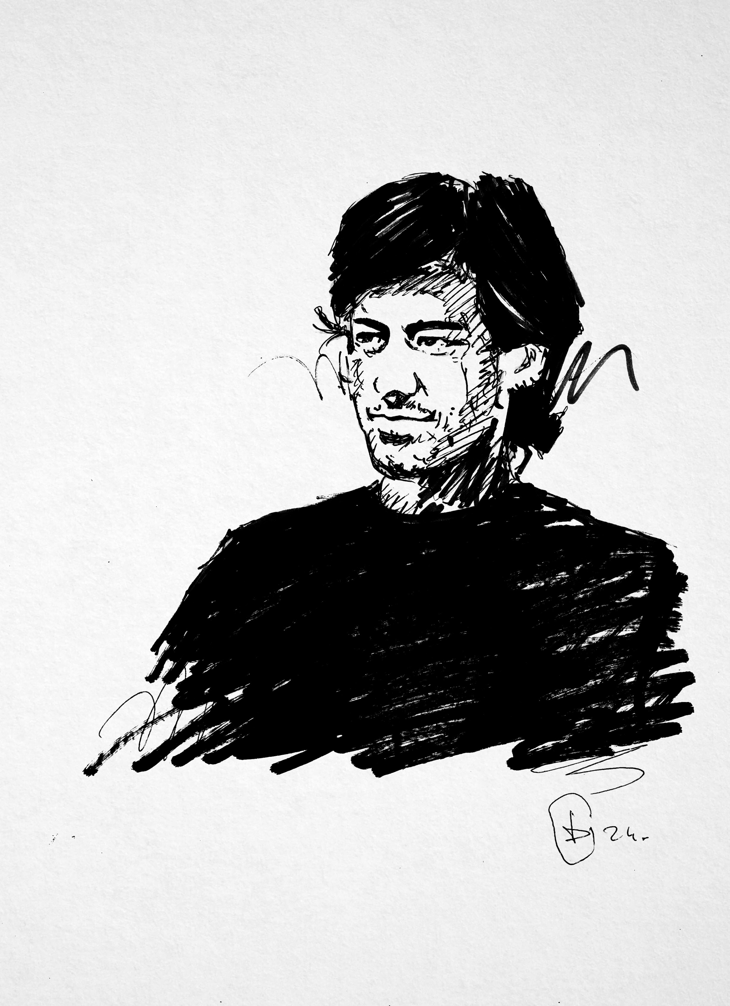 Portrait d’Aaron Swartz par Bruno Leyval