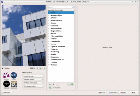 Interface de G’MIC-Qt