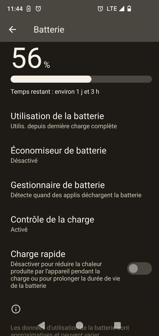 Désactiver la charge rapide