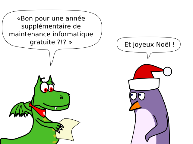 K Et joyeux Noël ! «Bon pour une année supplémentaire de  maintenance informatique gratuite ?!? »