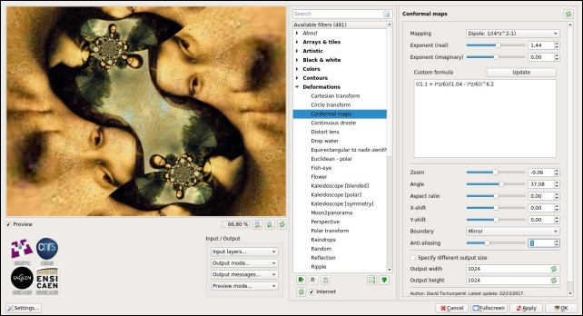 Filtre « Conformal maps » sur la Joconde
