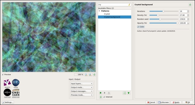 Le filtre « Crystal background »
