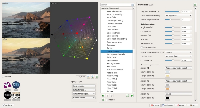 Le filtre « Customize CLUT »