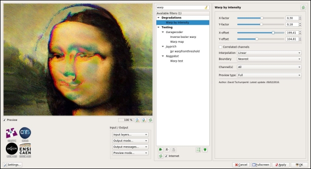 Filtre « Warp by intensity »