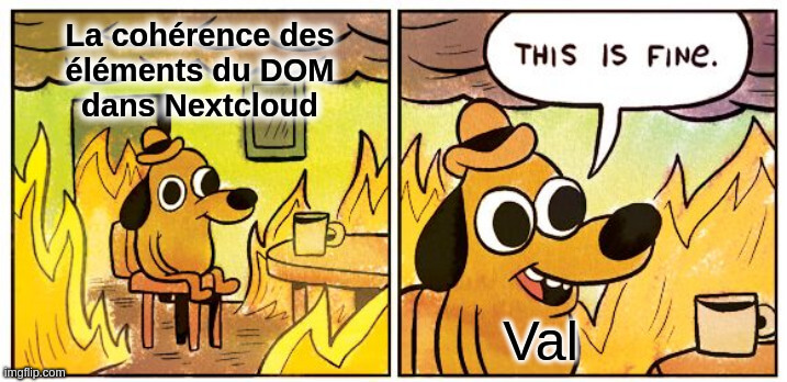 Mème Val "This is fine"