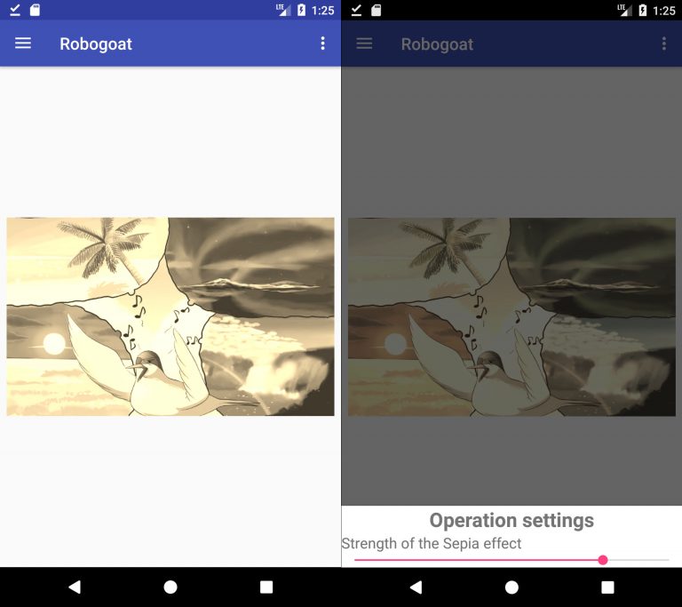 Source : https://girinstud.io/log/wp-content/uploads/2017/07/robogoat-v1-768x683.jpg Robogoat : modification d’images avec GEGL sur Android