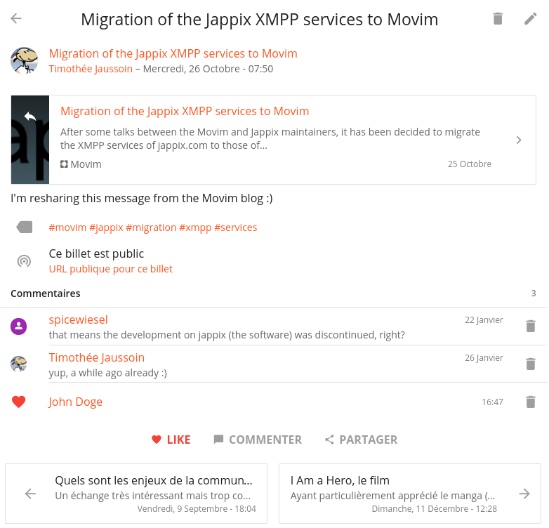 Source : http://i.imgur.com/dUTMJJL.png Les nouvelles fonctionnalités liées aux articles