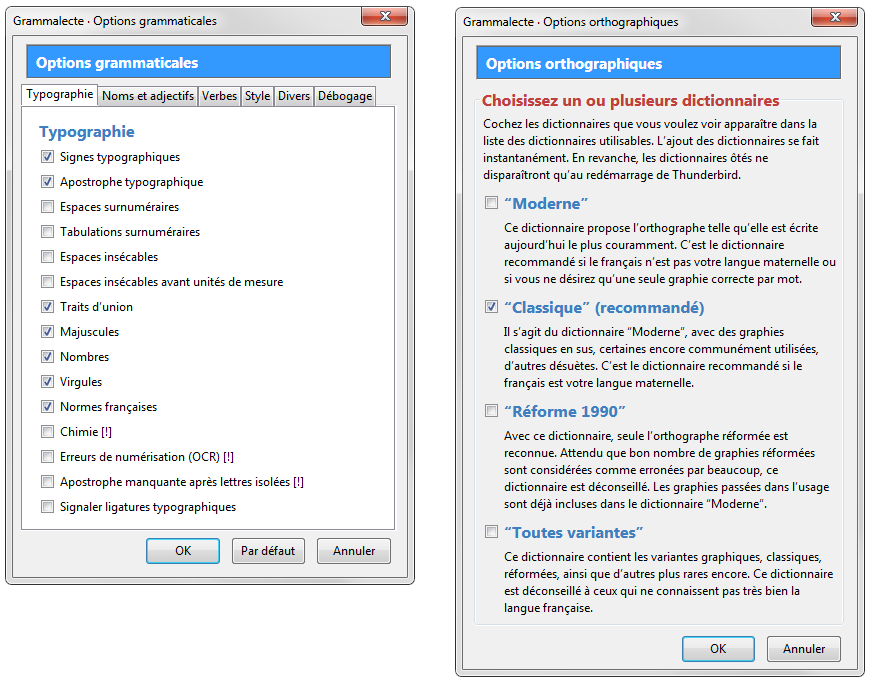 Source : https://www.dicollecte.org/grammalecte/img/fxtb_options2.png Options Thunderbird