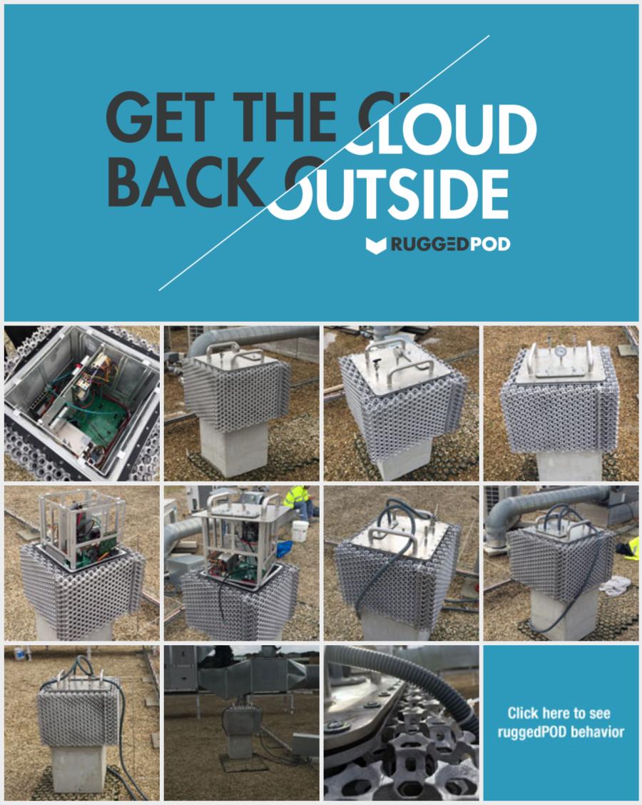 Source : http://www.horizon-computing.com/Webdav/Public/OCP/POD/POD.png Photos du RuggedPOD sur un toit