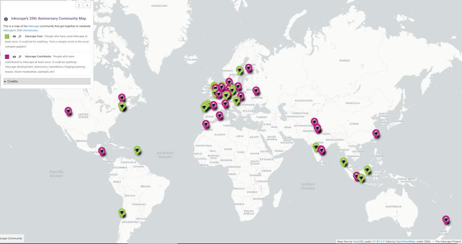 Map of attendees of Anniversary Celebration in November 2023