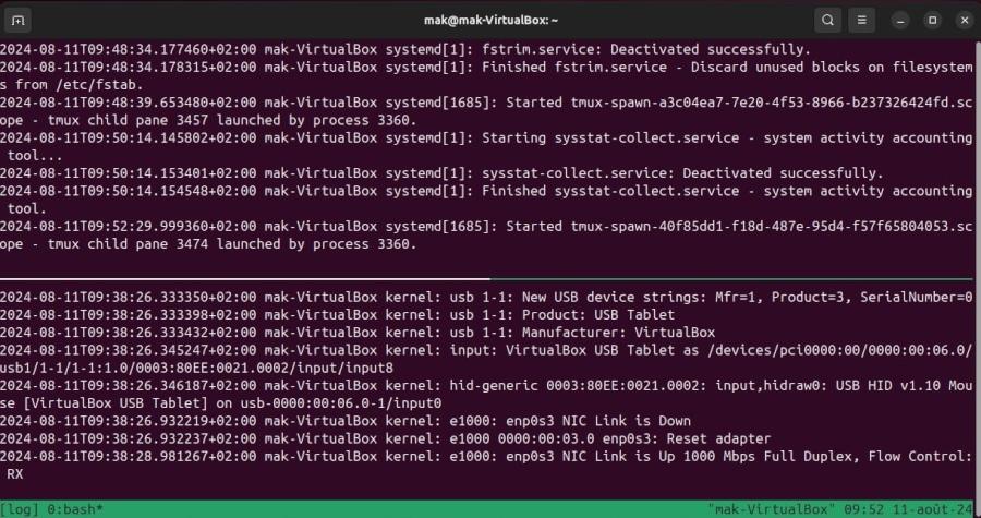 Créer des panneaux dans Tmux