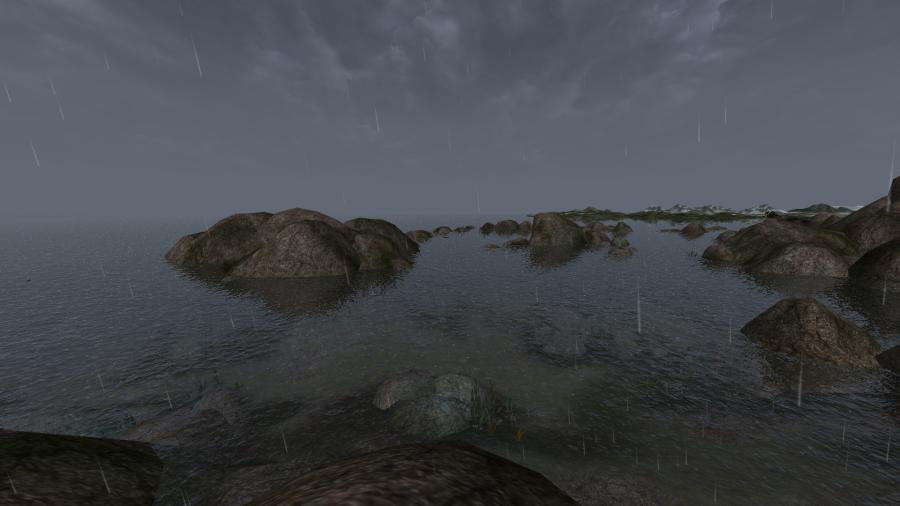 Capture d’écran de la pluie sur un lac