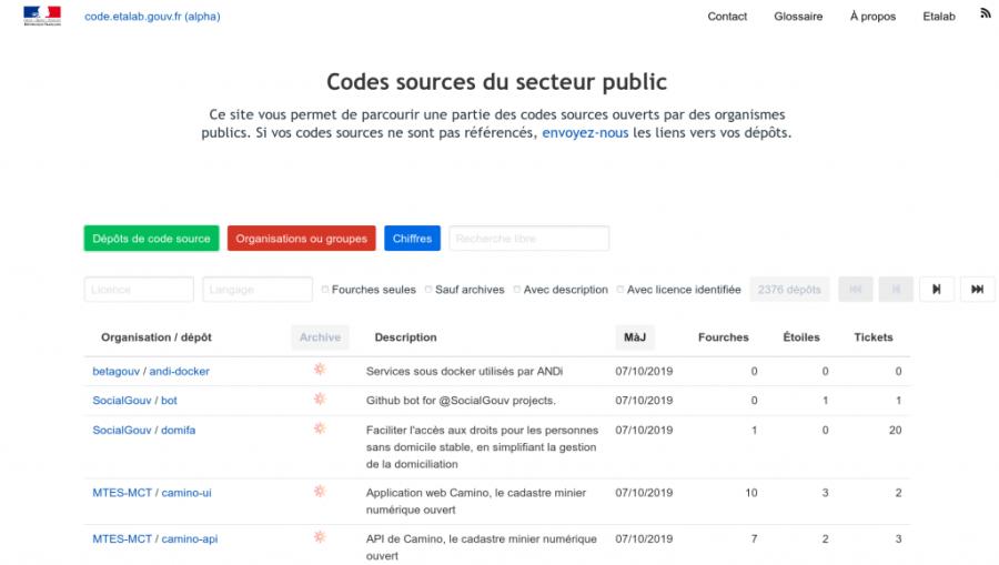 Page d’accueil du site code.etalab.gouv.fr